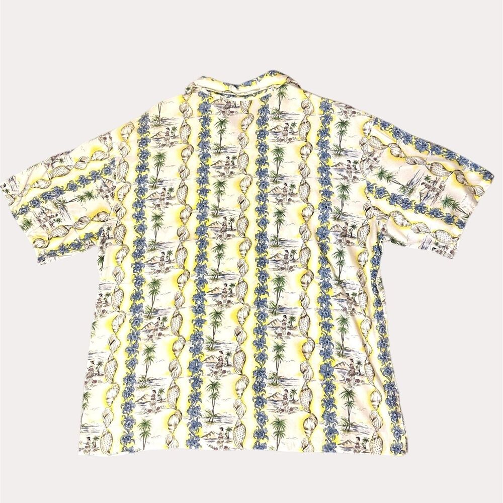 Iolani Vintage Mens Hawaiian Button Down Shirt Hula Seashell L - Picture 4 of 5